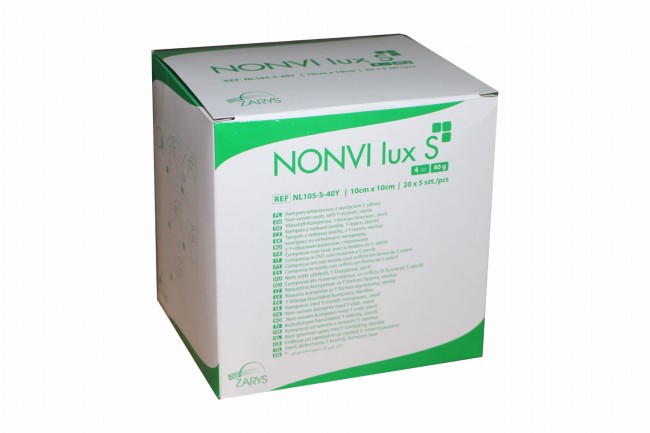 Kompres z wycięciem Y włókninowy jałowy 40G 4W 10cmx10cm a'5szt Zarys - opakowanie