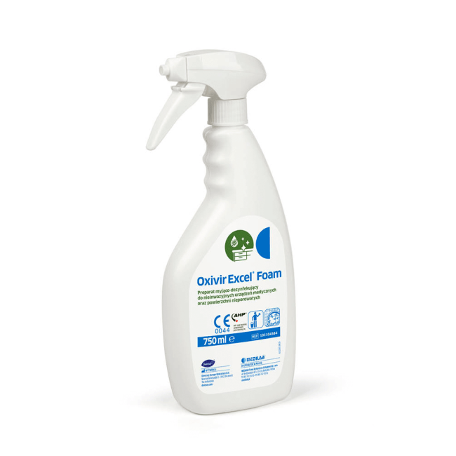 Oxivir Excel Foam 750ml bezalkoholowy z końcówką spieniającą Medilab