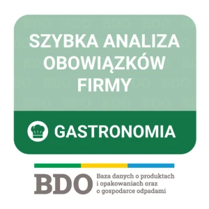 Usługa szybkiej analizy obowiązków BDO - gastronomia