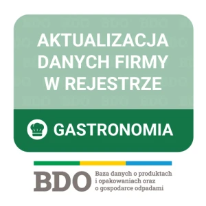 Usługa aktualizacji BDO - gastronomia