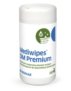Mediwipes DM Premium tuba a'100szt chusteczki bezalkoholowe do dezynfekcji powierzchni Medilab REF: 7537 