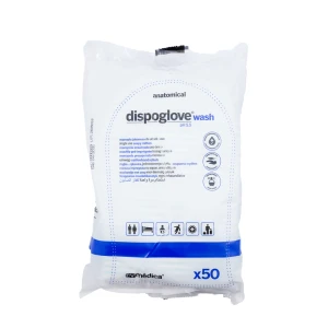 Myjka do ciała rękawica nasączona do delikatnej skóry DISPOGLOVE WASH a'50szt REF: 0000309 