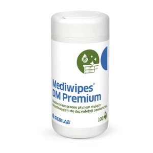 Mediwipes DM Premium tuba a'100szt chusteczki bezalkoholowe do dezynfekcji powierzchni Medilab REF: 7537 